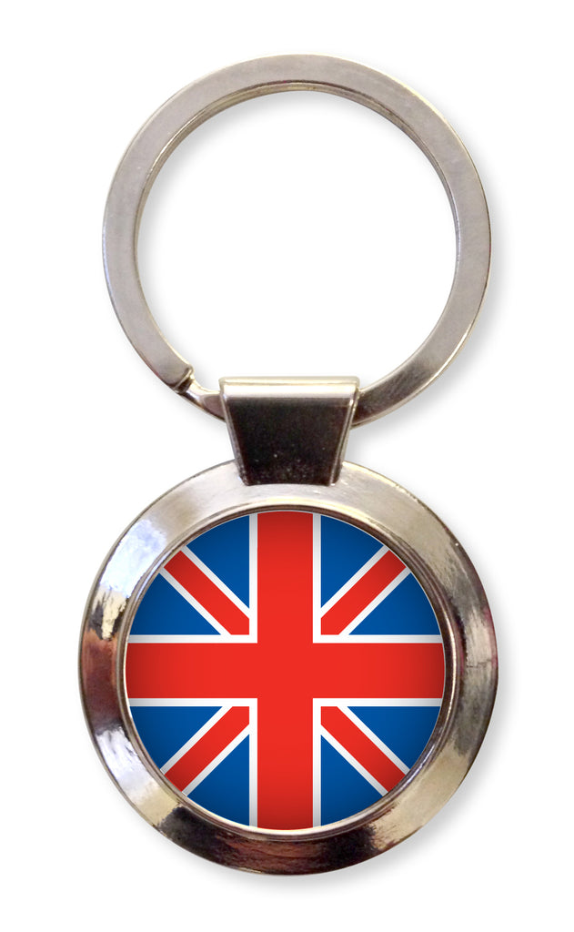 Union Jack Round Metal Keyring