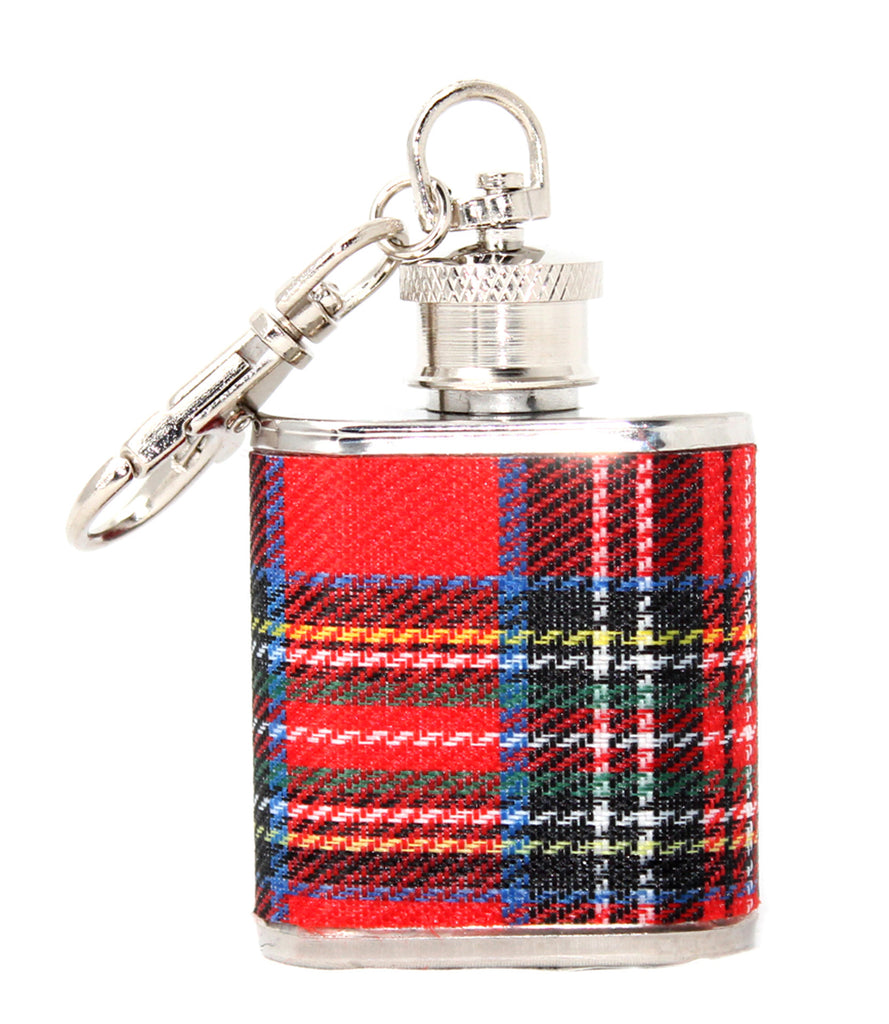 Keyring Hip Flask 1Oz Tartan