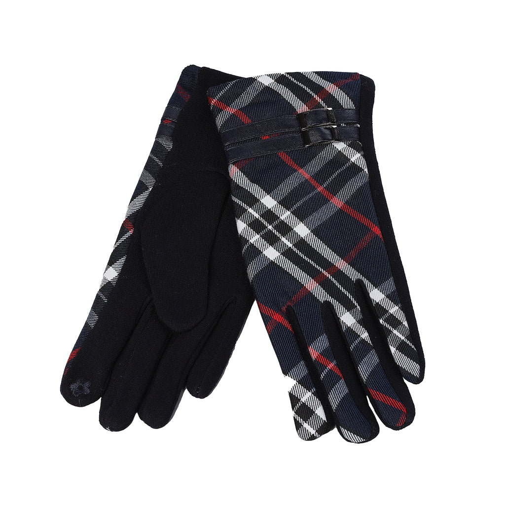 Buckle Tartan Glove