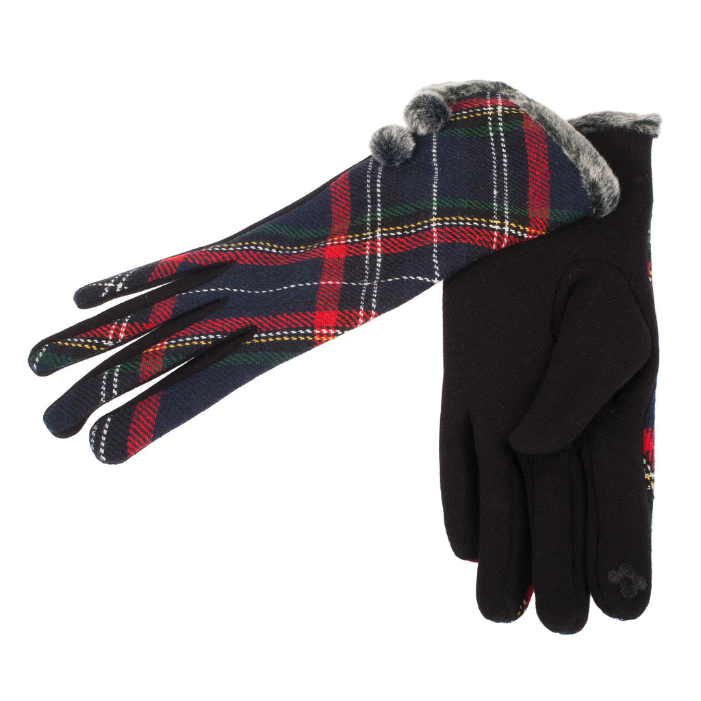 Buckle Tartan Glove