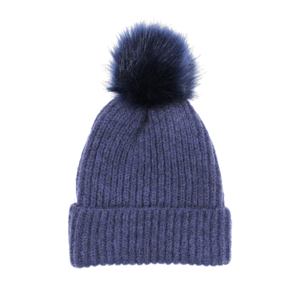 Soft Touch Rib Pom Pom Hat