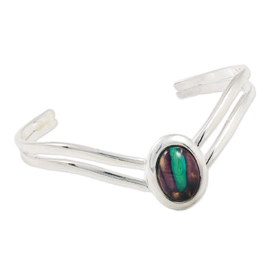 Heathergem V Shaped Silver Plated Bangle