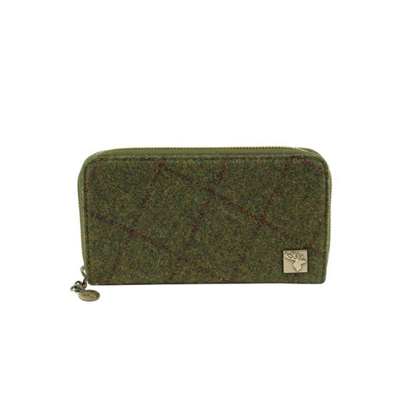 Tweed Purse Brown Check/Country Green