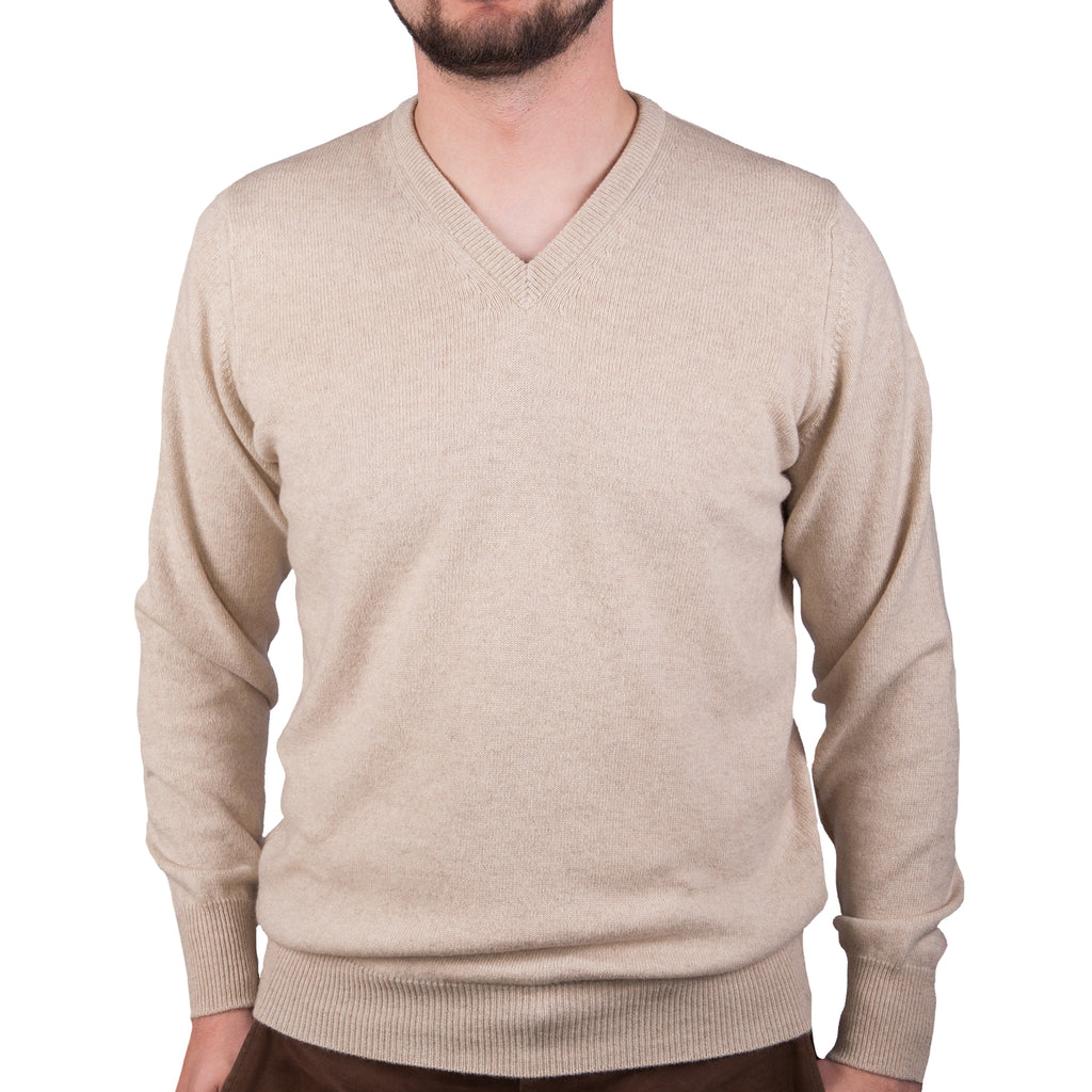 Men's Hawick Knitwear Pure Cashmere Pla  Linen