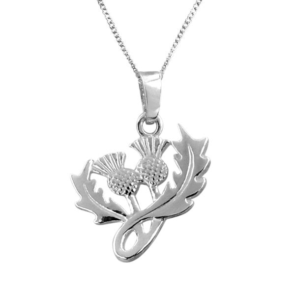 Scottish Double Thistle Silver Pendant