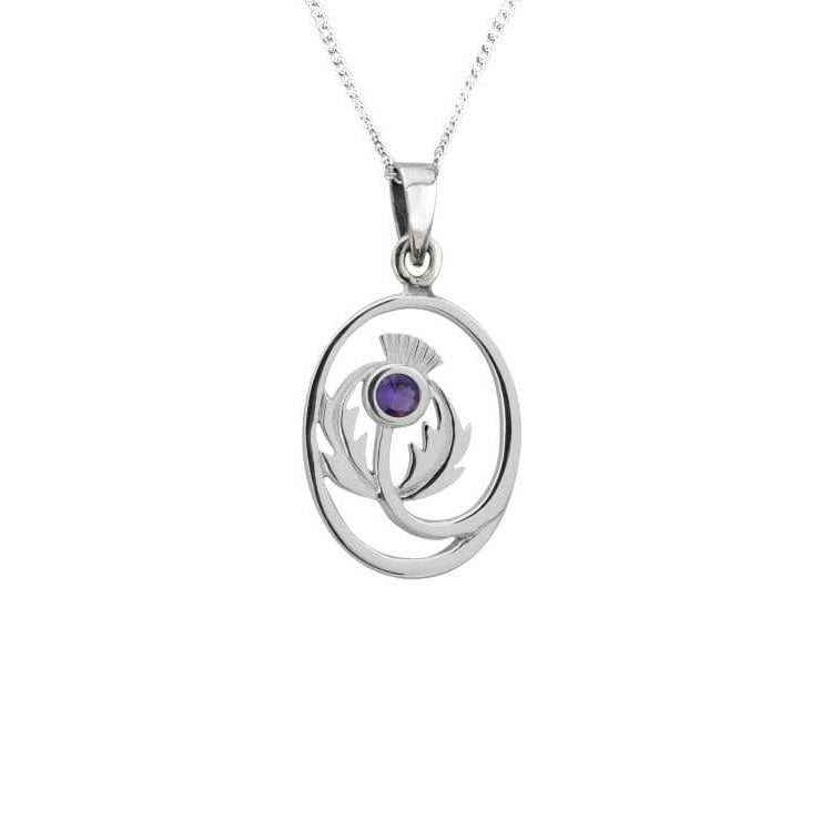 Scottish Thistle Pendant With Amethyst C