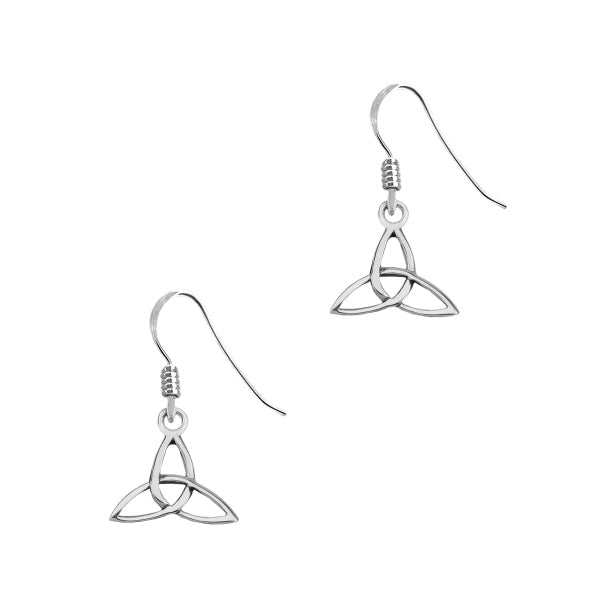 Celtic Trinity Knot Silver Drop Earrings 'Catriona'
