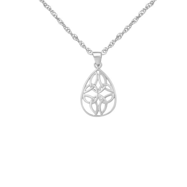 Celtic Oval Trinity Knot Silver Pendant
