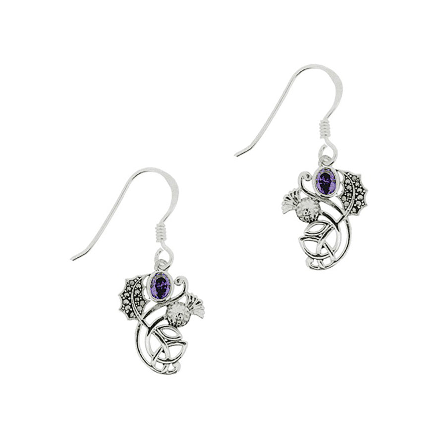 Scottish Thistle Silver Earrings