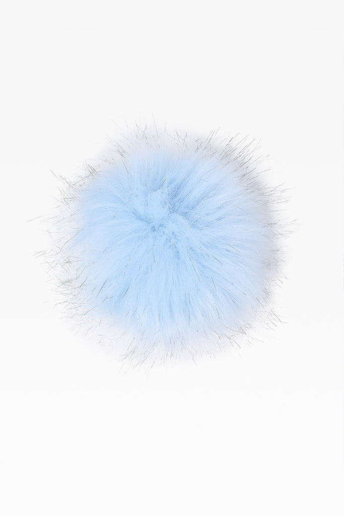 100% Faux Fur Pom Pom Artic Blue