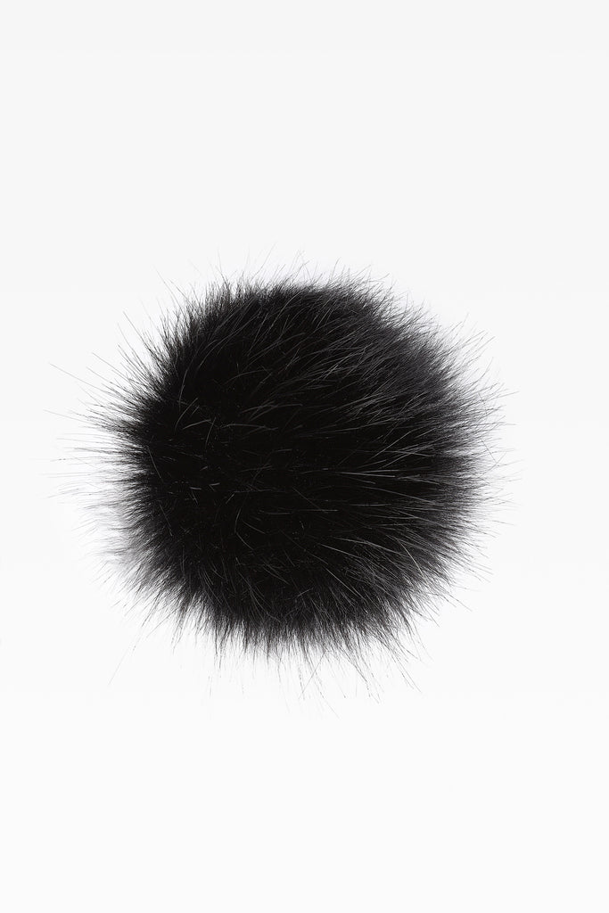 100% Faux Fur Pom Pom Black