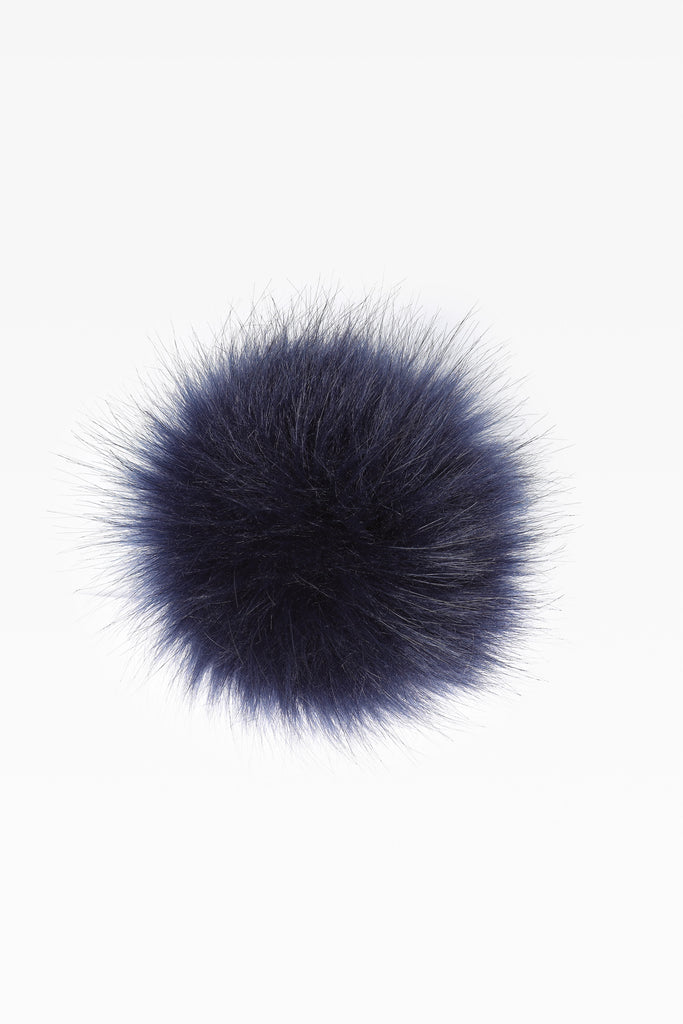 100% Faux Fur Pom Pom Navy