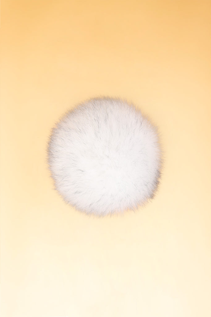 100% Real Fur Pom Pom White/Black