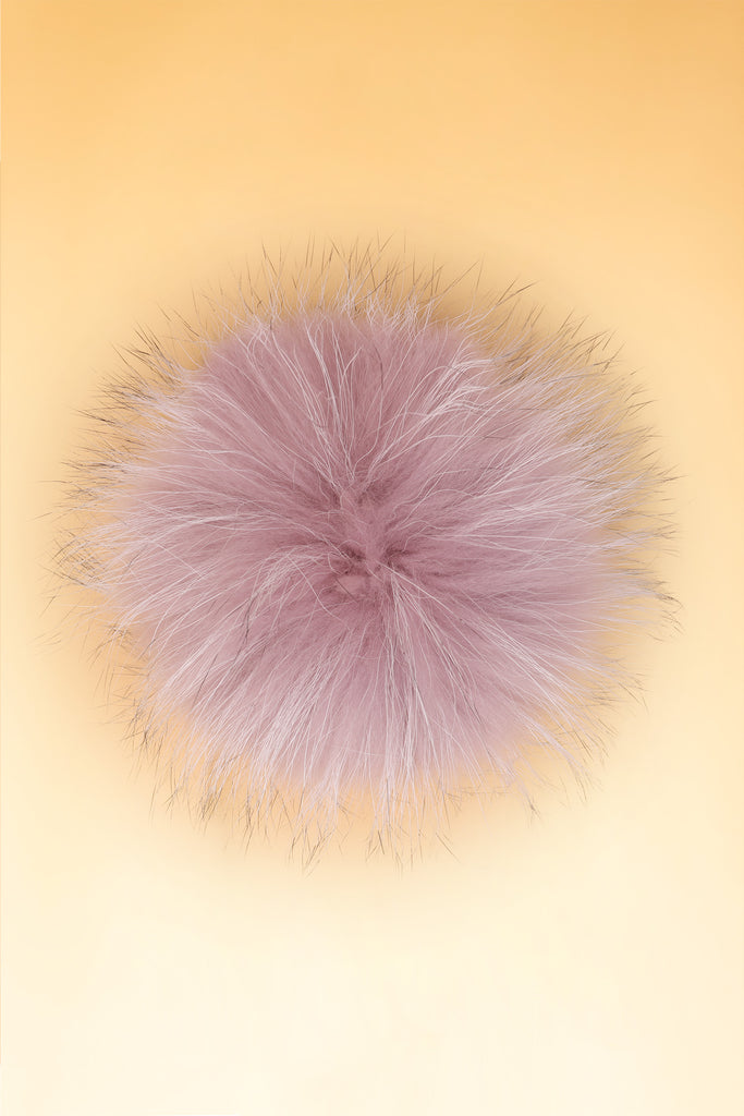 100% Real Fur Pom Pom Natural/White