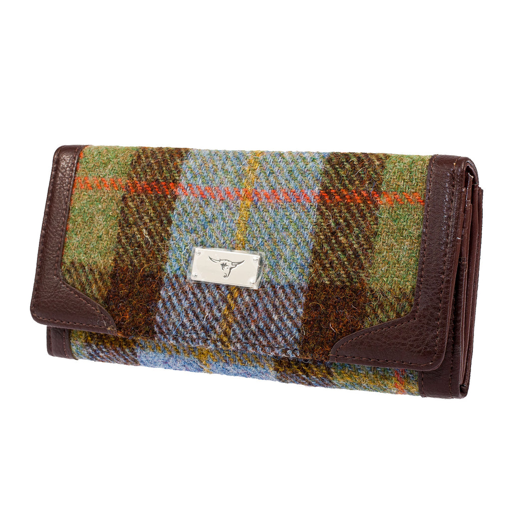 Women's Harris Tweed Bute Long Purse  Macleod Tartan