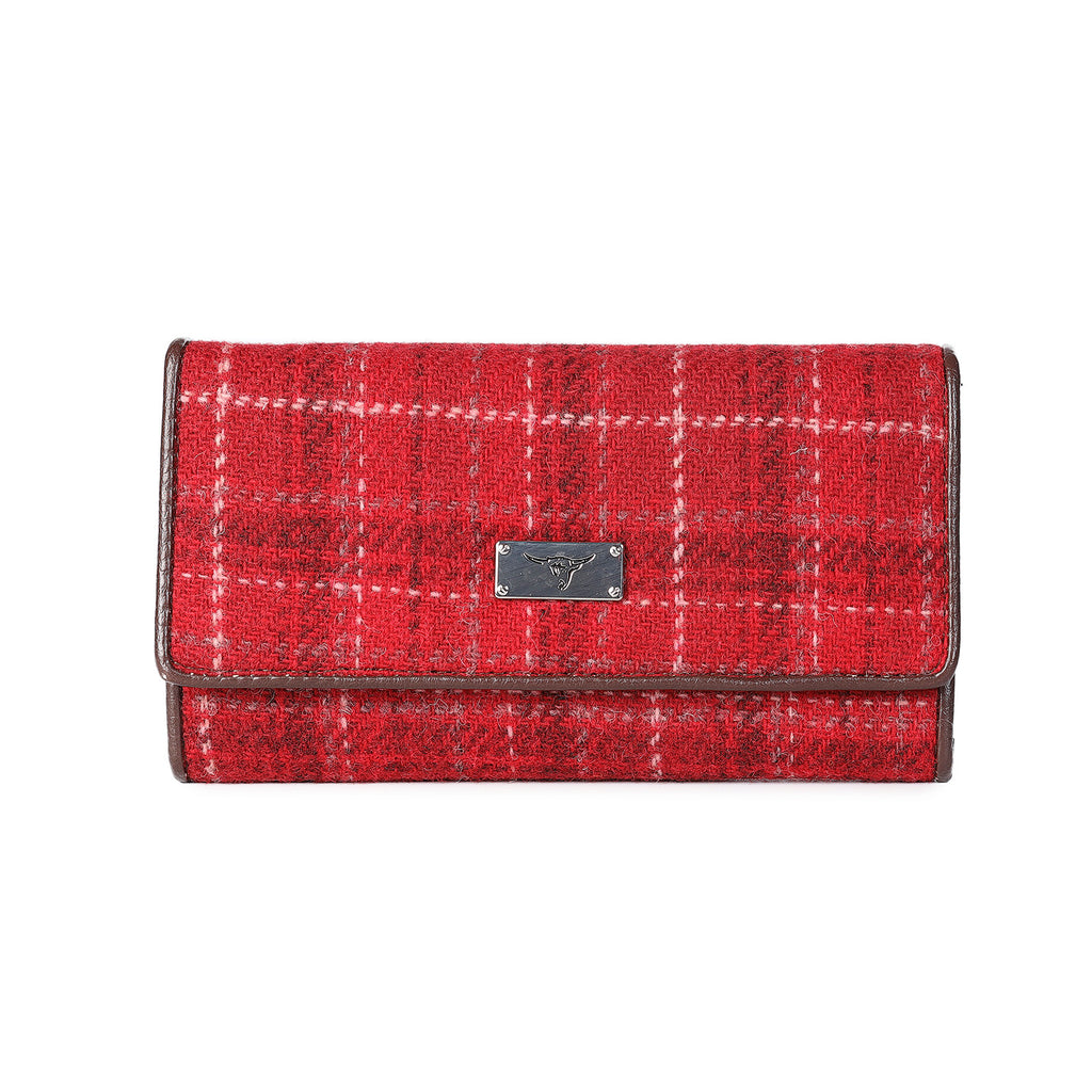 Harris Tweed Long Purse - Tiree Red Check