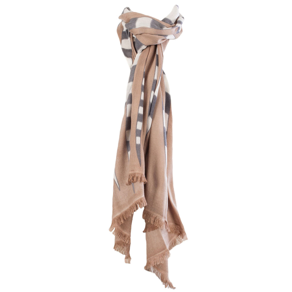 100% Cashmere Stole Porcupine Quill Taupe