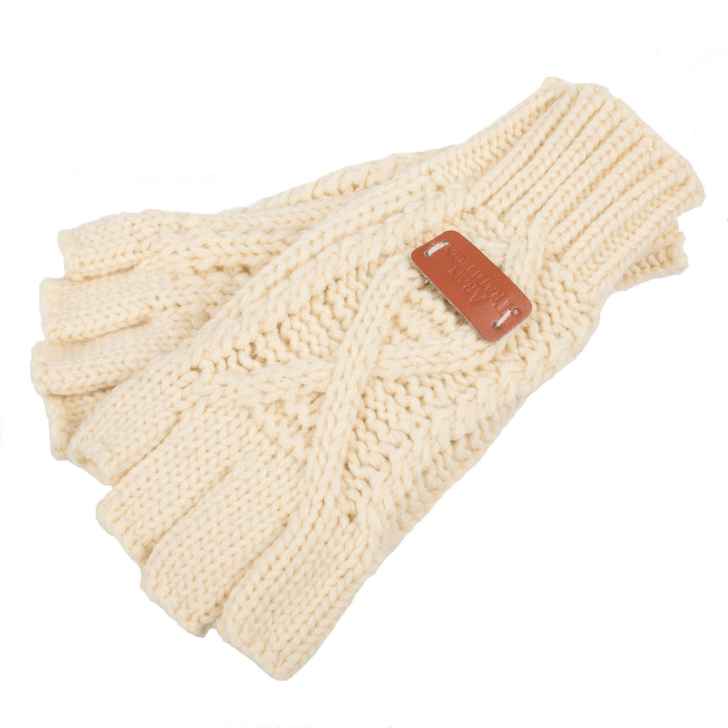 Women's Aran Traditions Cable Fingerles  Cream