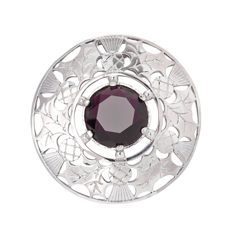 Thistle Plaid Brooch - Amethyst