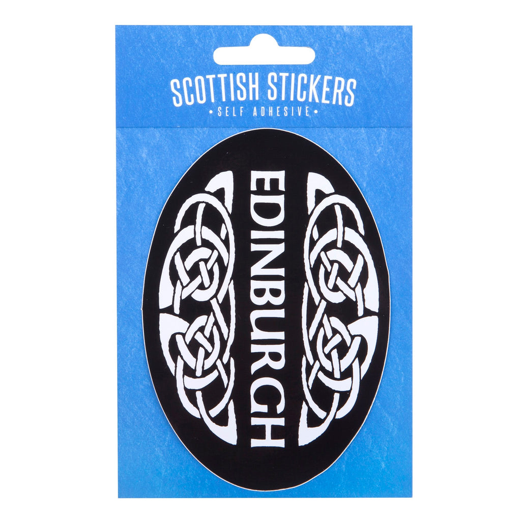Edinburgh Black Oval Sticker