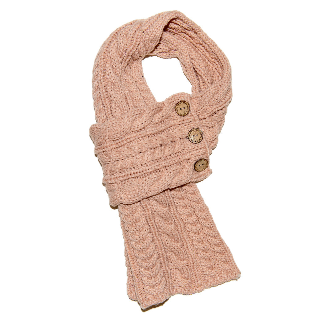 Aran Cable Button Wrap Scarf