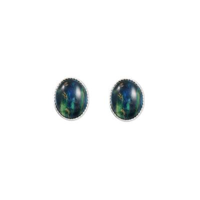 Heathergem Oval Stud Silver Earrings