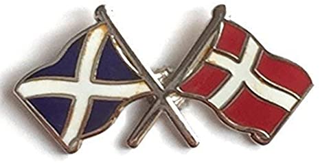 Saltire & Denmark Crossed Flags Lapel Lin