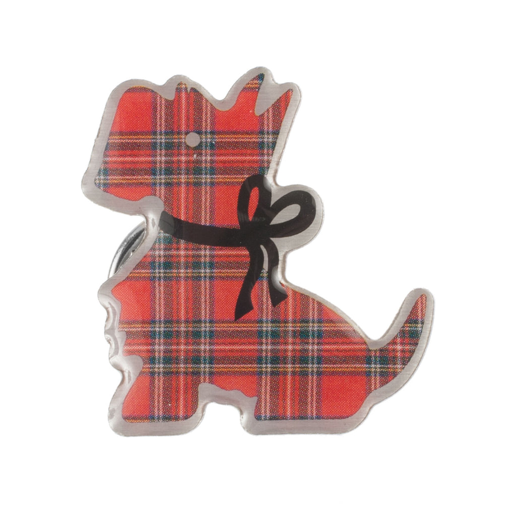 Tartan Scottie Pin Badge