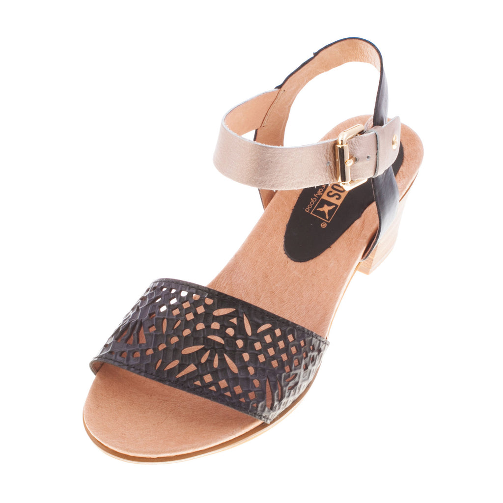 Women's W1a-0523C1 Leather Heel Sandal