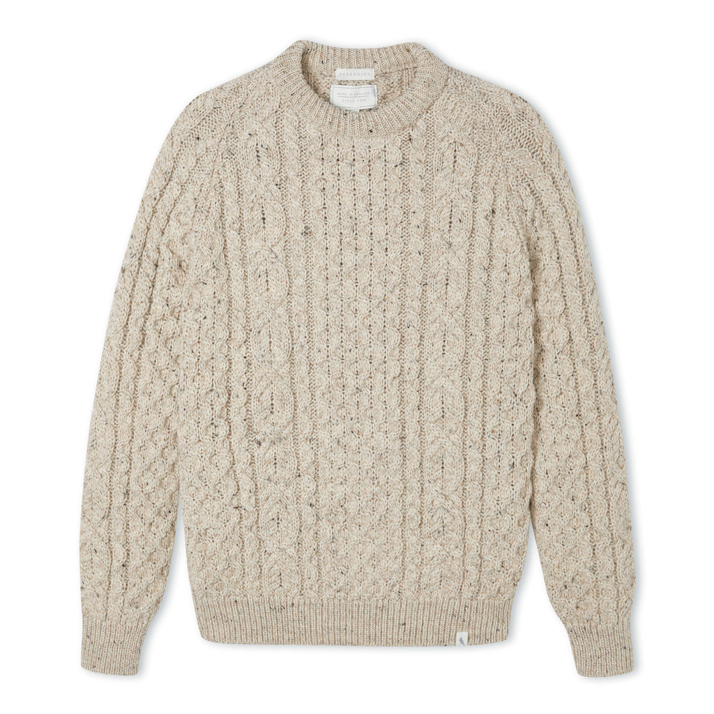 Men's Peregrine Hudson Aran Sweater Made In England Skiddaw