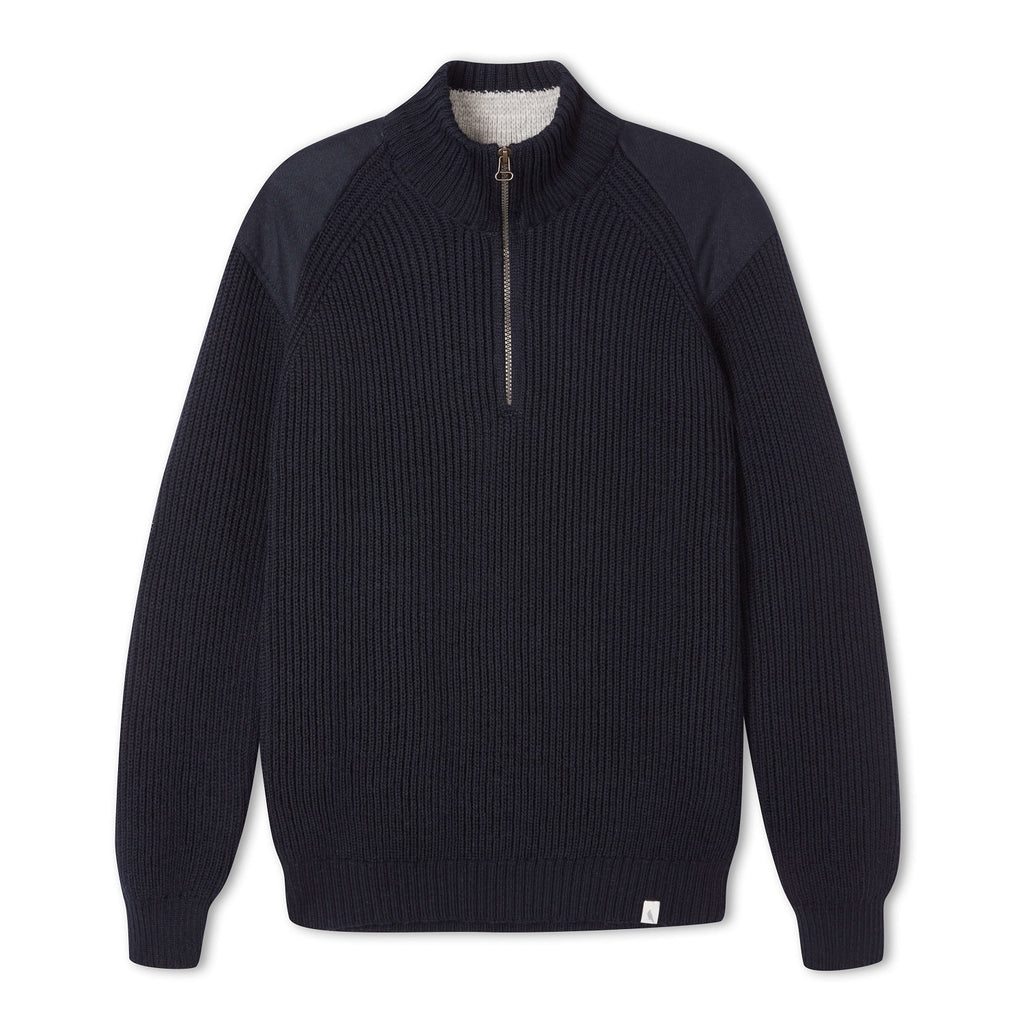 Men's Peregrine Foxton  Zip Neck Made In England Navy