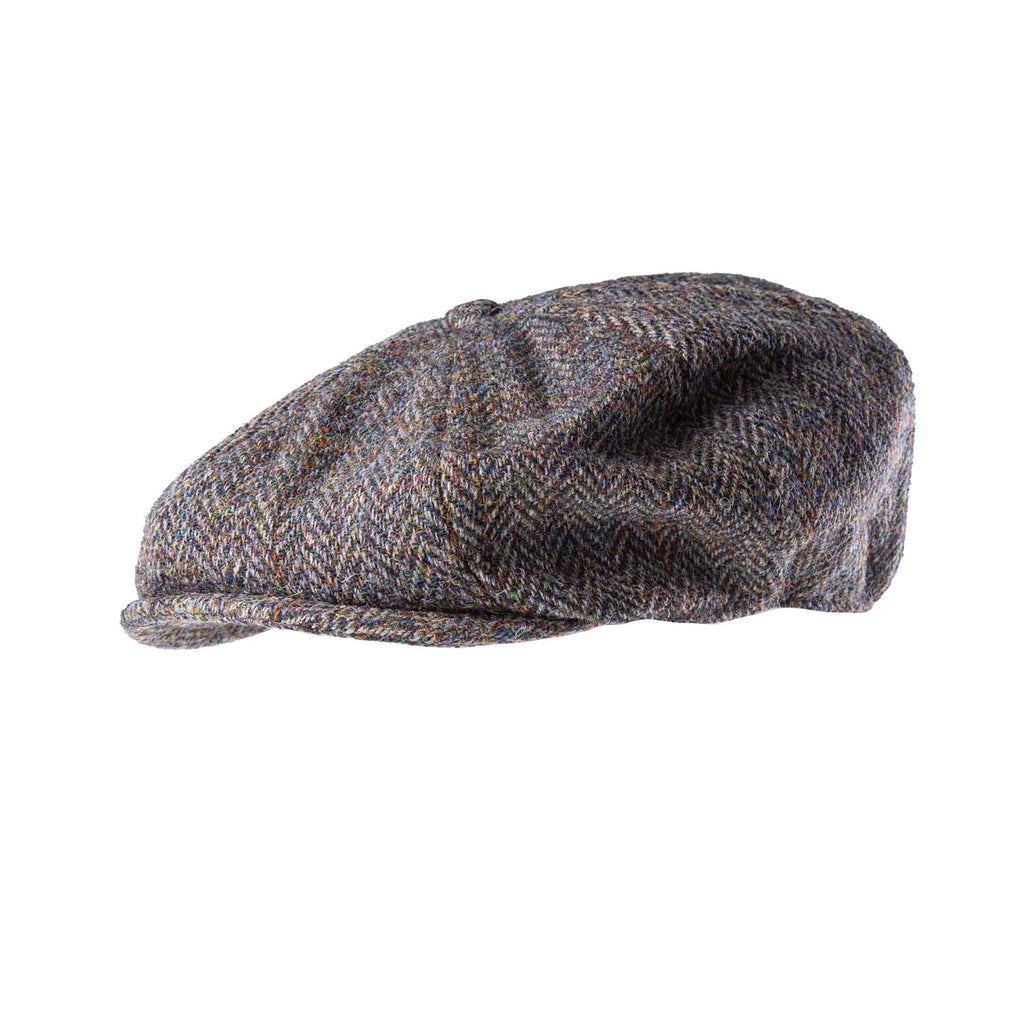 Arran Harris Tweed 8-Pc Cap Green Brown Hb