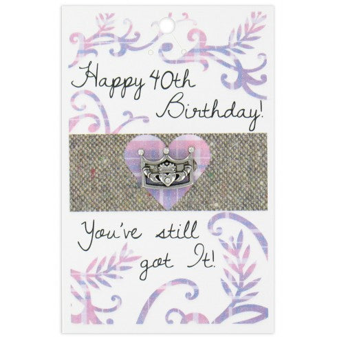 Crown Brooch Happy 40Th